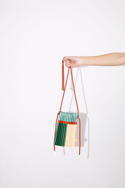 Pleated Satin Mini Bag - Emerald