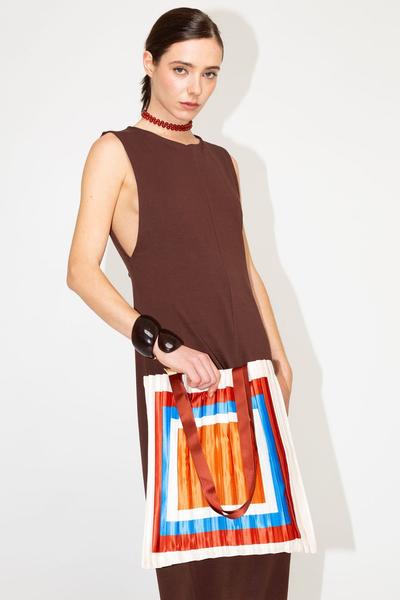 Pleated Satin Bag - Cervo