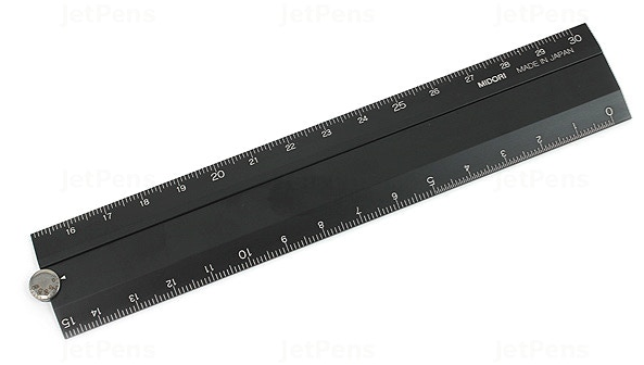 Midori Aluminium Folding Ruler Black
