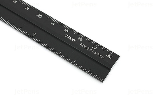 Midori Aluminium Folding Ruler Black