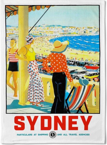 Tea Towel Retro Print Merchants - Sydney Bondi Beach