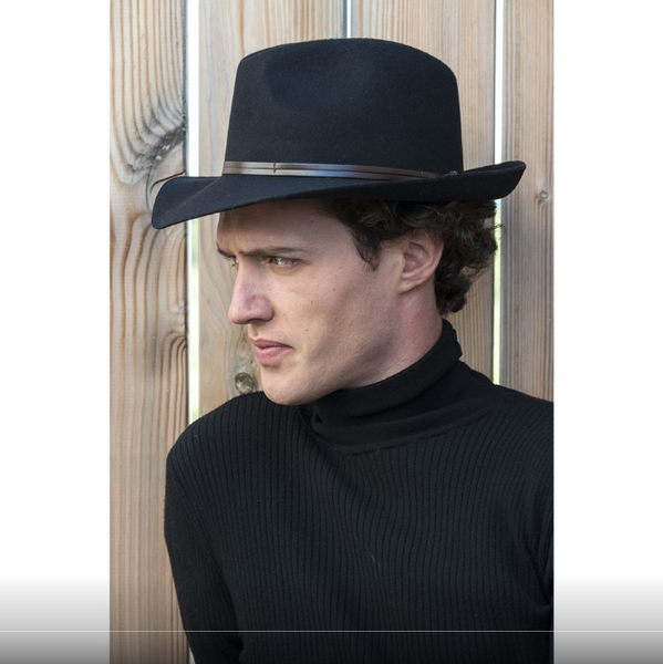 Travaux En Cours - Felt Fedora Hat Black