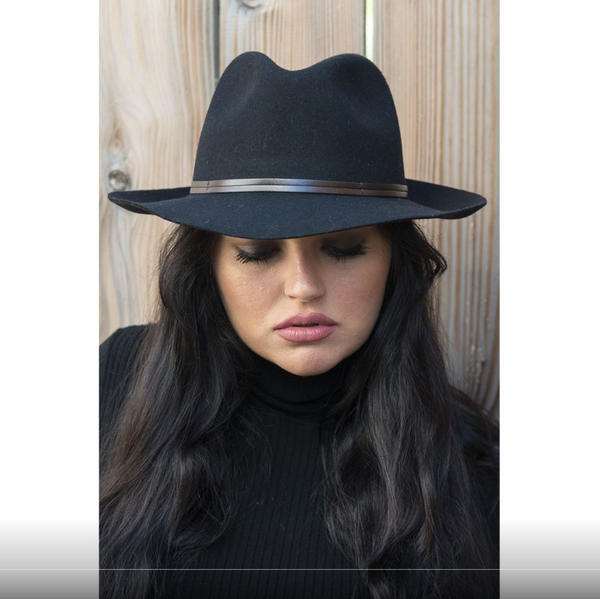 Travaux En Cours - Felt Fedora Hat Black