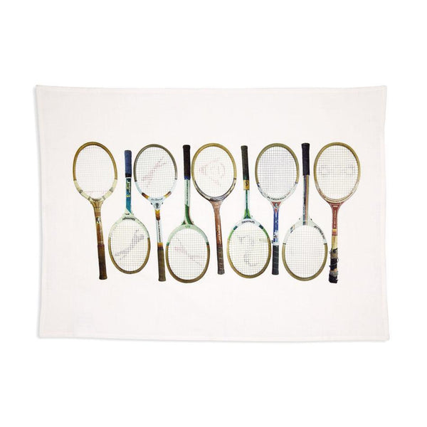 Tea Towel Sporting Nation Tennis Racquet Line Up