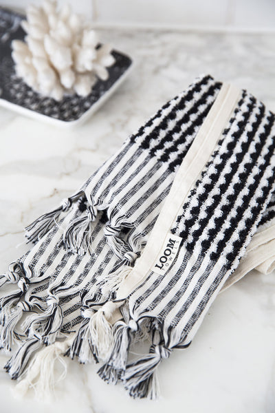 Loom Towels Black and White