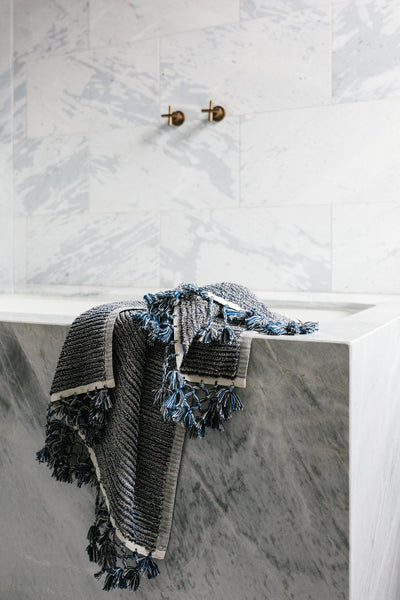 Loom Towels Navy and Cream