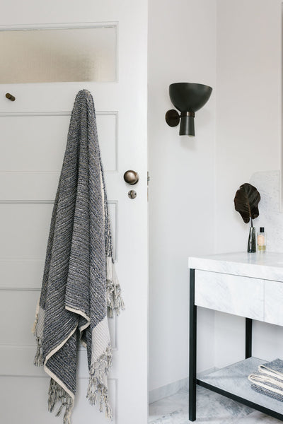 Loom Towels Navy and Cream