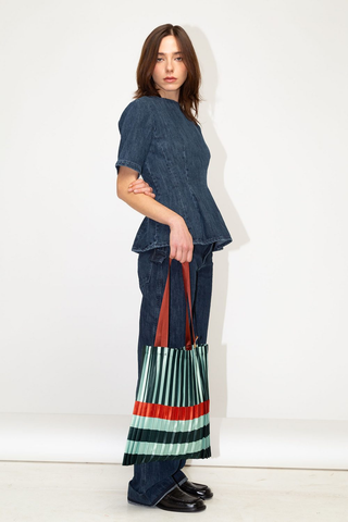 Pleated Satin Bag - Smeralda