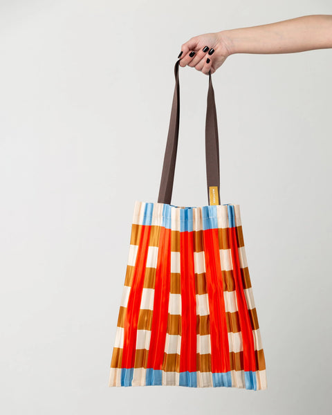 Pleated Satin Bag - Marsala