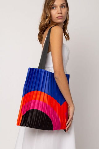 Pleated Satin Bag - Rainbow