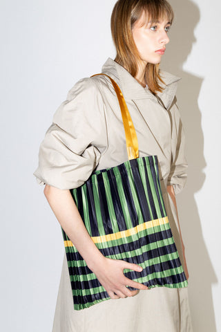 Pleated Satin Bag - Ravello Green