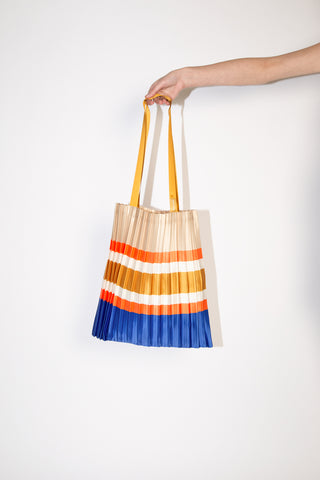 Pleated Satin Bag - Sorrento Beige