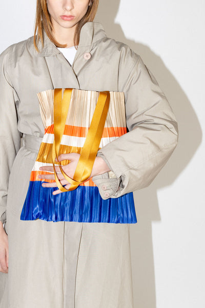 Pleated Satin Bag - Sorrento Beige