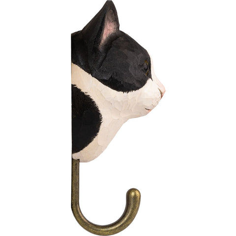 Wildlife Garden Hook - Black and White Cat