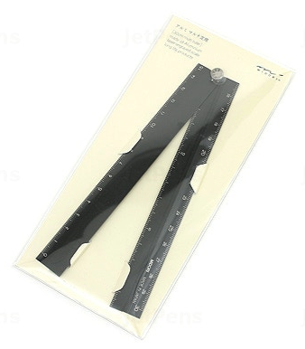 Midori Aluminium Folding Ruler Black
