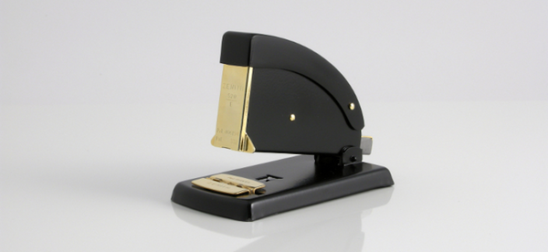 Zenith 520 Desk Stapler Black and 23K Gold