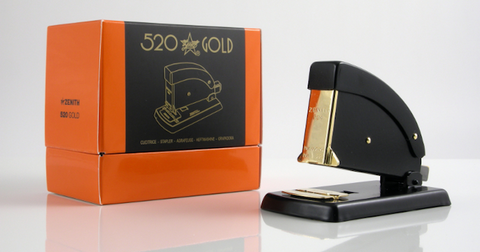 Zenith 520 Desk Stapler Black and 23K Gold