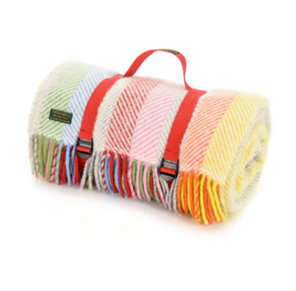 Tweedmill - Polo Picnic Rug Rainbow Stripe
