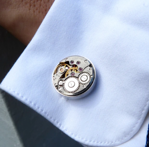 Cufflinks Round Stainless Steel