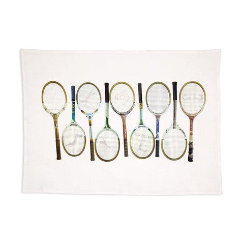 Tea Towel Sporting Nation Tennis Racquet Line Up