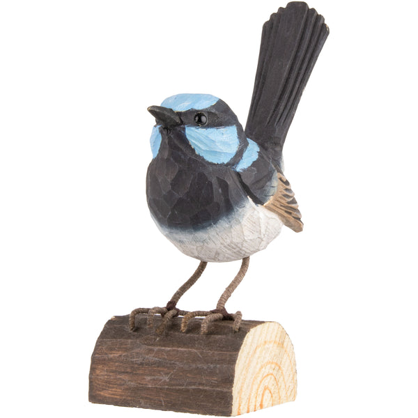 DecoBird Balia Nera – Uccello Decorativo In Legno Intagliato A Mano, Grandezza Naturale, Per Giardino E Interni, Artigianato Svedese